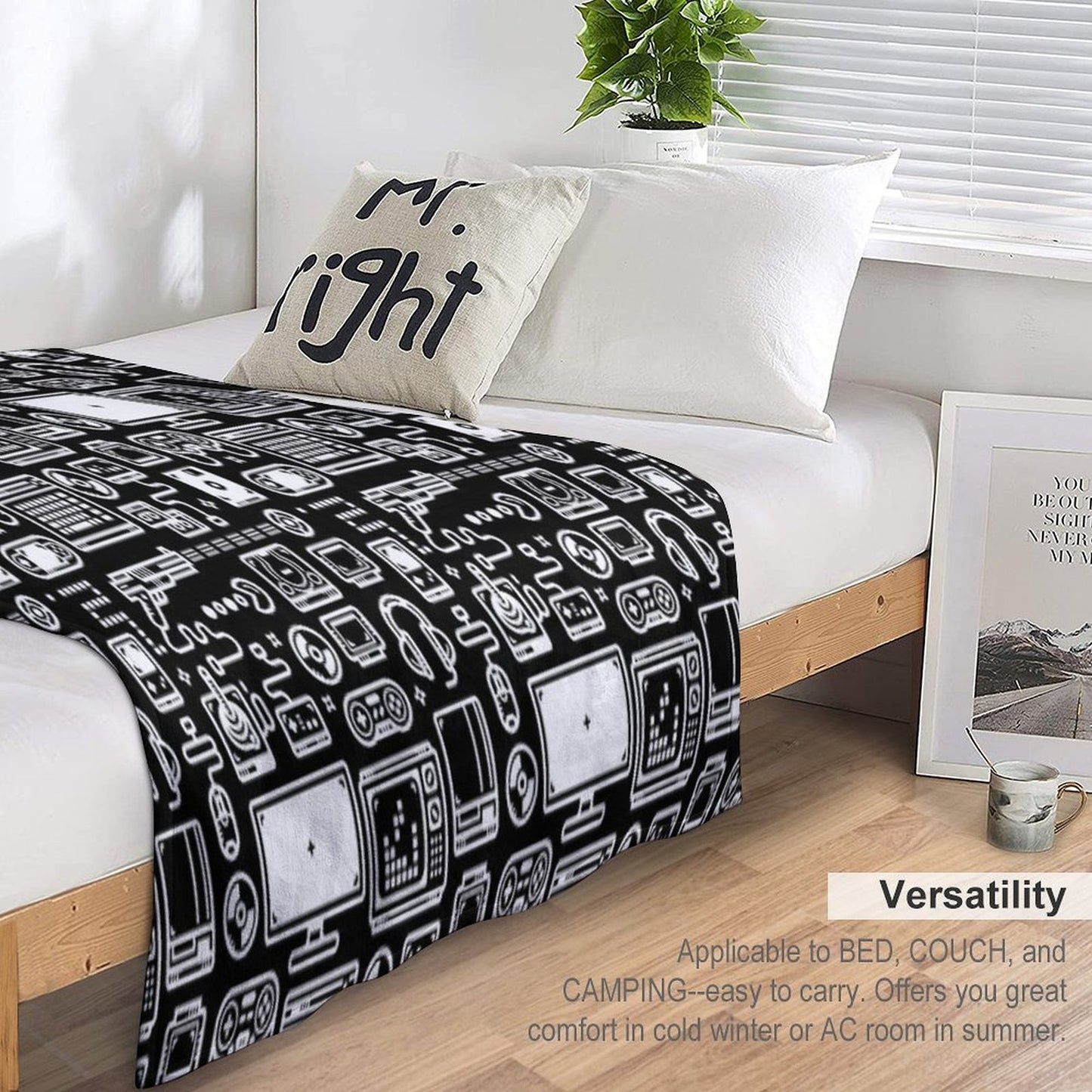 Retro Gamer Video Game Consoles, PC's, Controllers, Joysticks And Gamepads Throw Blanket