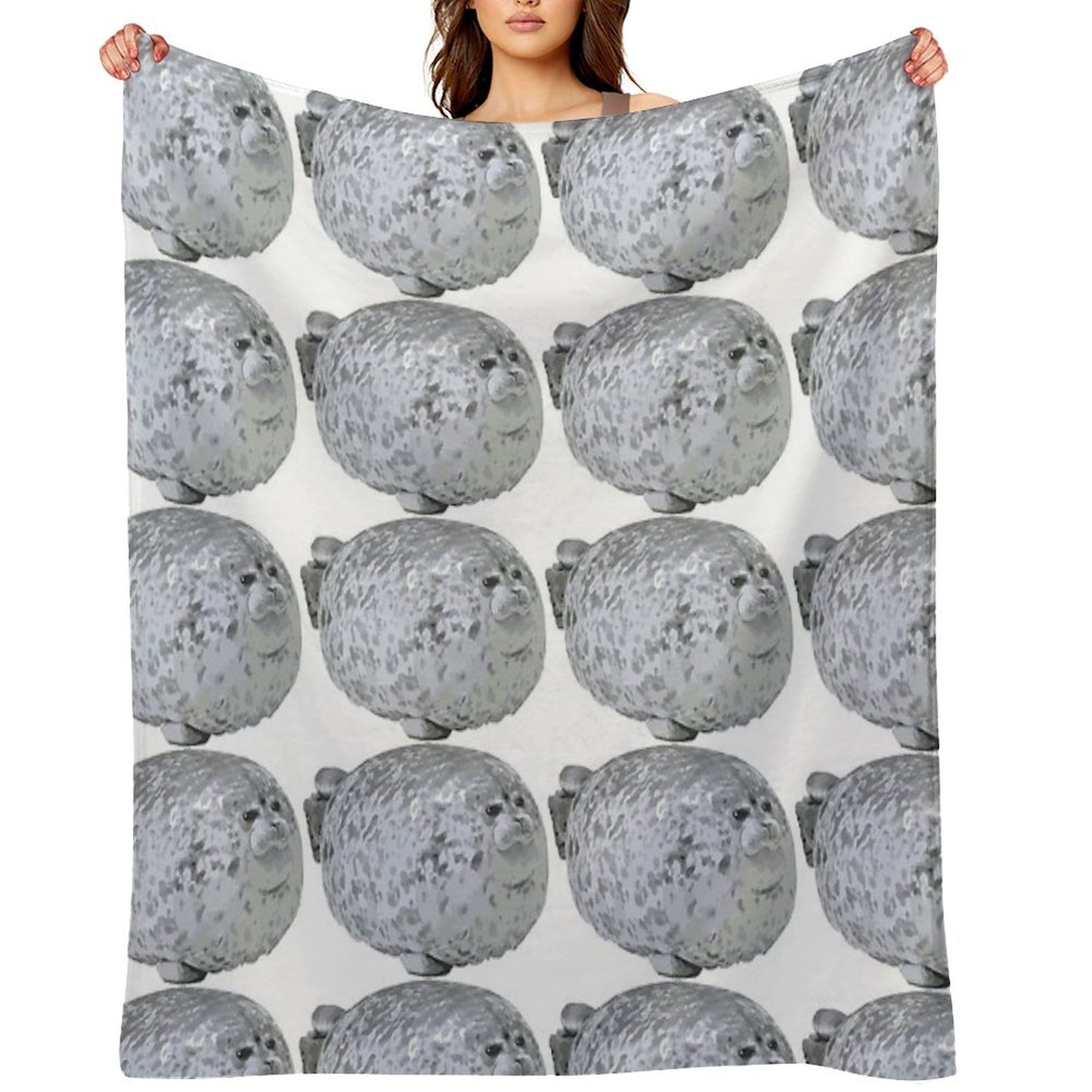 Cute Little Chonky Seal Throw Blanket