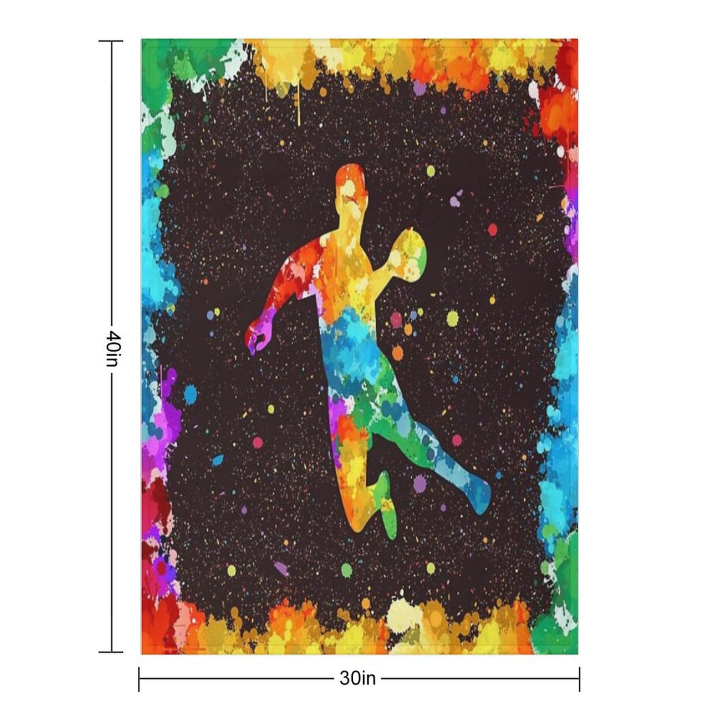 Handball Art Watercolor Throw Blanket