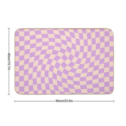 Check V - Lilac Twist  Eco-Friendly Bath Mat