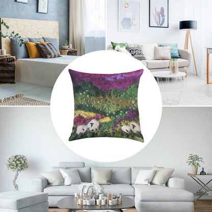 Print ONLY - North York Moors Felted Textile Art Linen Throw Pillow Cover