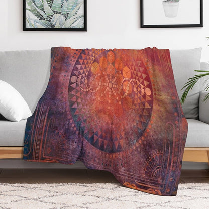 Desert Crop Circle Throw Blanket
