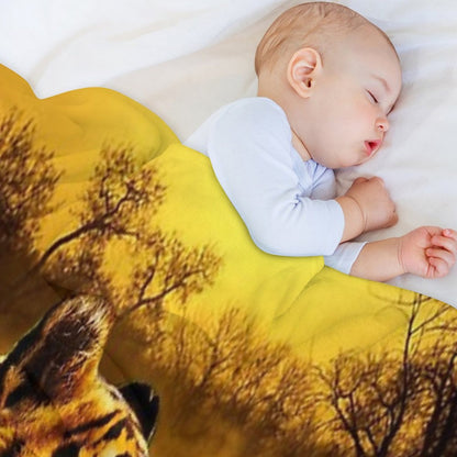 Tiger And Sunset Throw Blanket