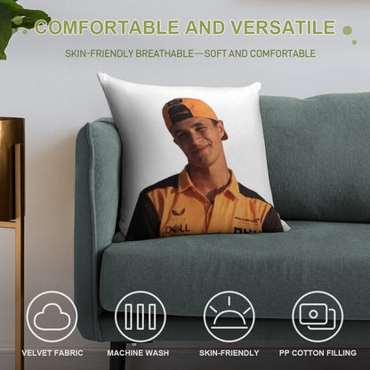 Lando Norris Soft Multiple Sizes Throw Pillow