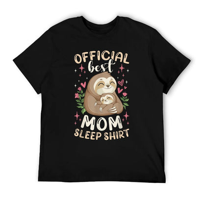 Official Best Mom Sleep Shirt Mother&#39;s Day Sloths Pajama T-Shirt