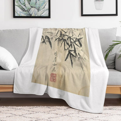 Bamboo in Snow Throw Blanket