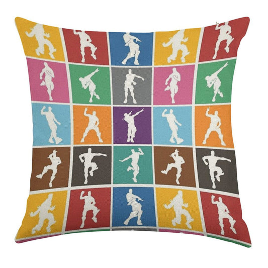 Battle Royale Victory Dance Rainbow Lattice Funny Linen Throw Pillow Cover