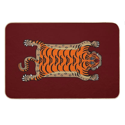 TIBETAN RUG-maroon Bath Mat