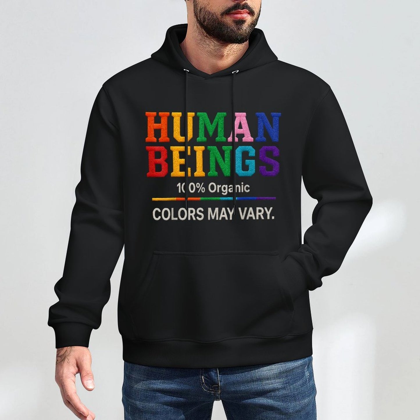 Human Being 100 Organic Colors May Vary LGBT Pride Month Moisture-Wicking Hoodie
