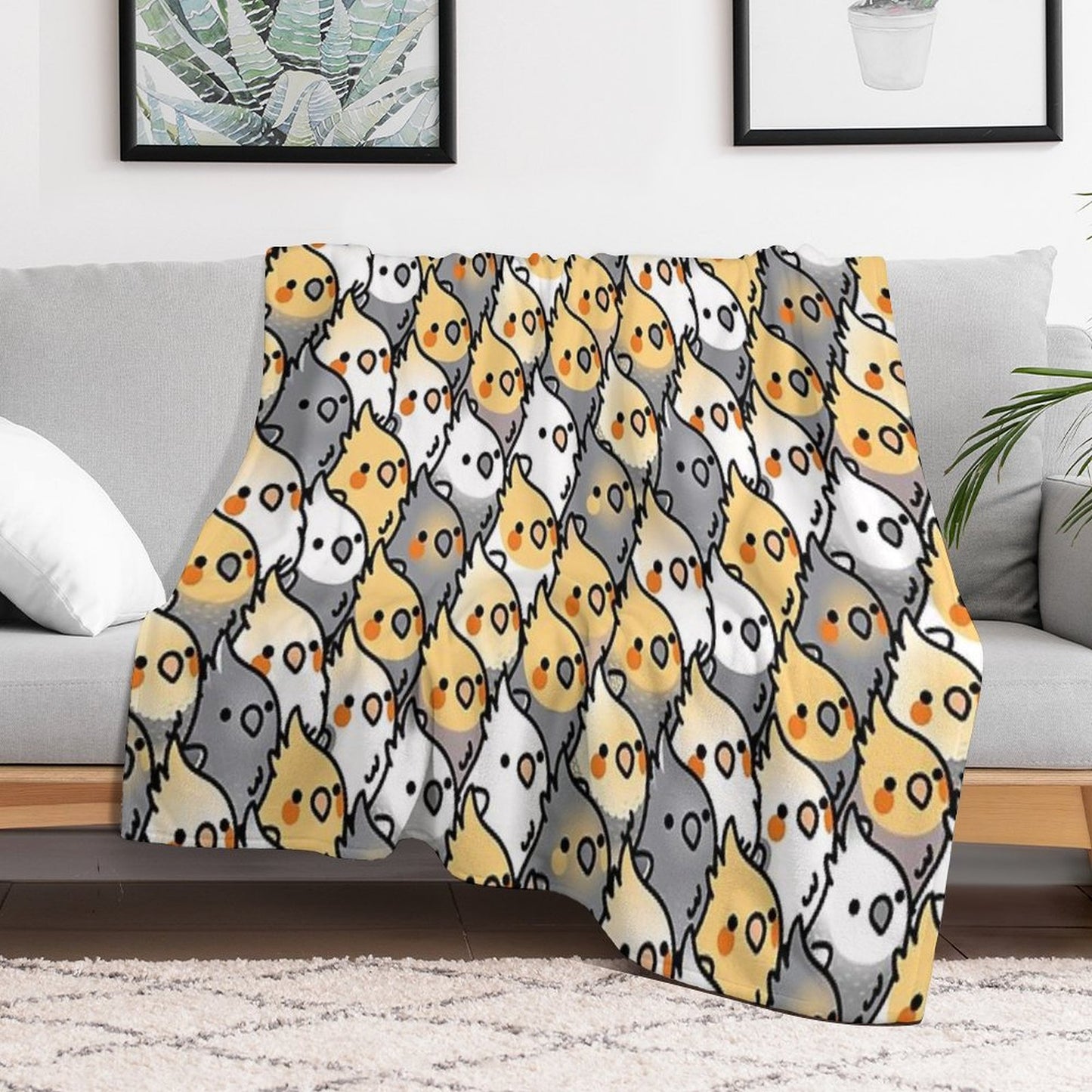 Chubby Cockatiel Party Throw Blanket