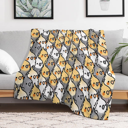 Chubby Cockatiel Party Throw Blanket
