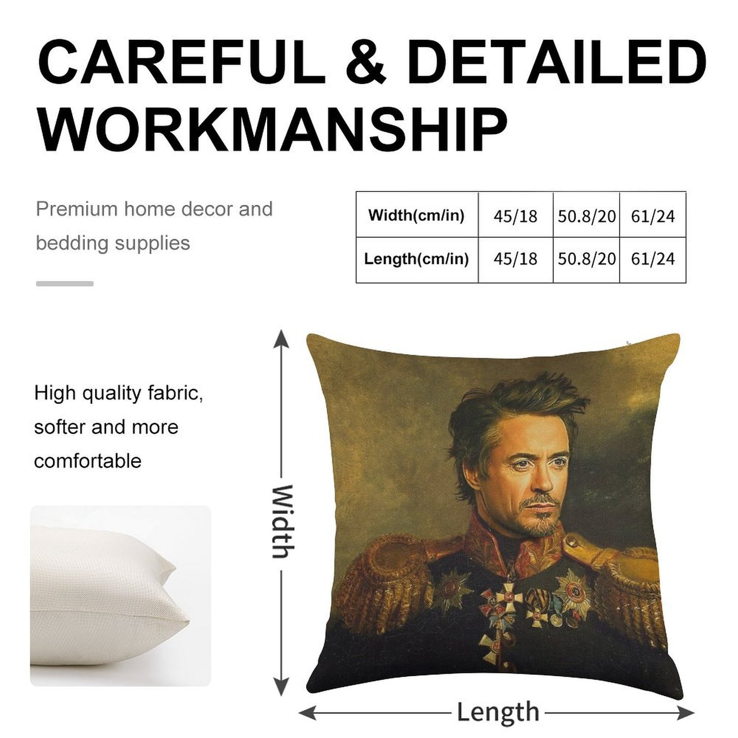 Robert Downey Jr - Replaceface Linen Throw Pillow Cover