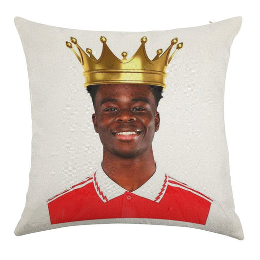 King Bukayo Saka Linen Throw Pillow Cover