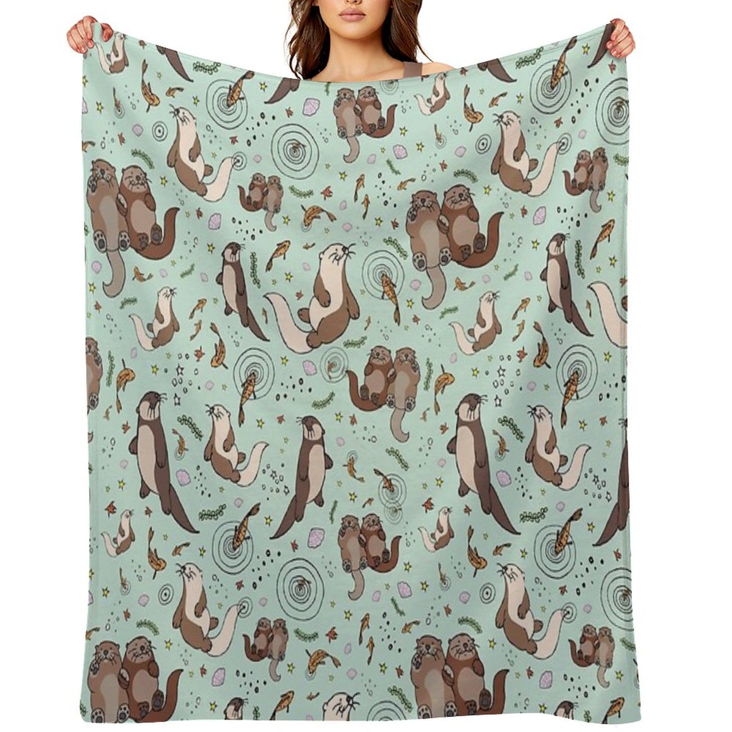 Sea Otters Throw Blanket