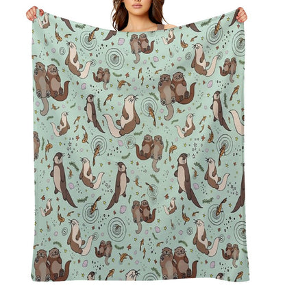 Sea Otters Throw Blanket