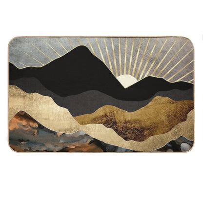 Copper And Gold Mountains Bath Mat