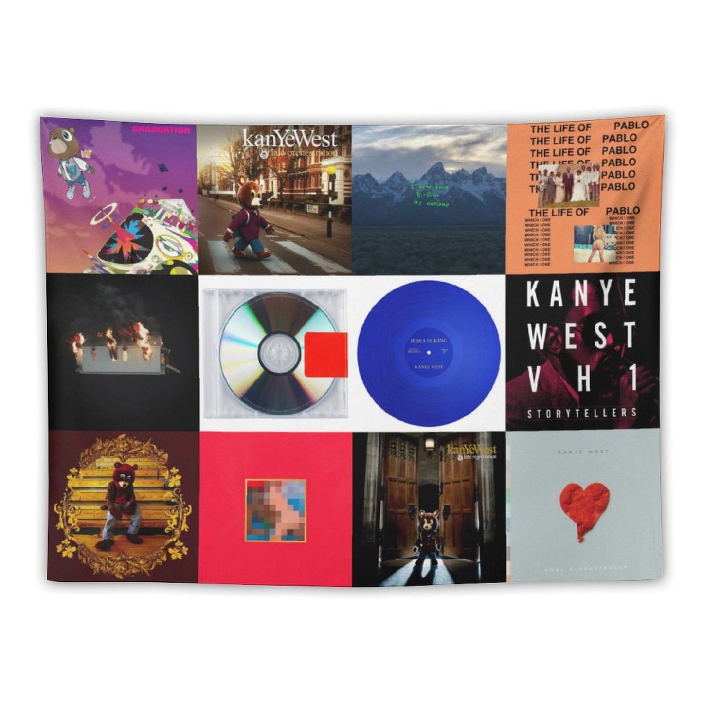 Kanye West Albums Cover Tapestry