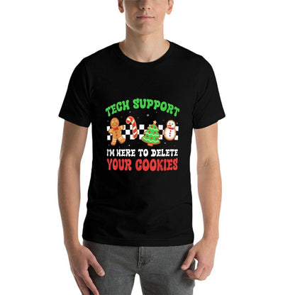 Christmas Tech Support Here to Delete Cookies Xmas Men Women  Lightweight T-Shirt