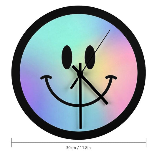 046 Holographic Happy Face ) Smiley Wall Clock