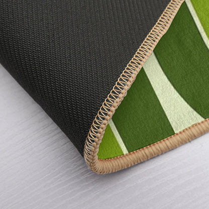 Retro Geometric Double Arch Design Green Bath Mat