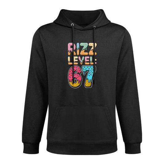 Rizz Level 67 Funny 67 Six Seven Meme Rizz Level Breathable Fabric Hoodie