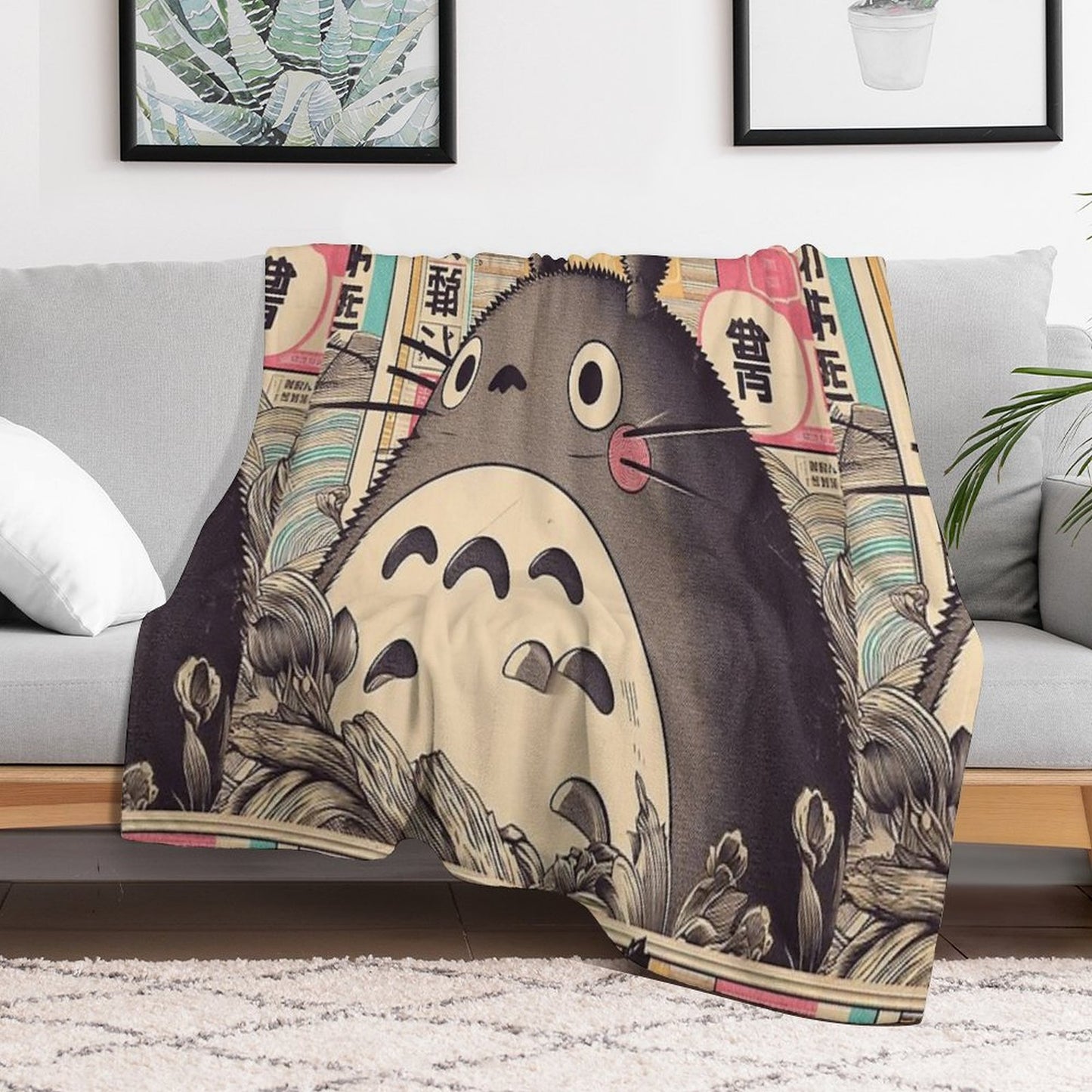 Vintage Japanese Poster Japanese Icon with Retro Charm Throw Blanket