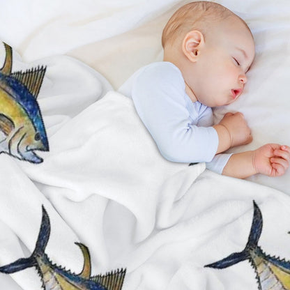 Yellowfin Tuna Fish Throw Blanket