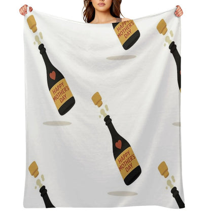 Simple Mom Cheers Symbol, Modern Mother's Day Wishes Throw Blanket