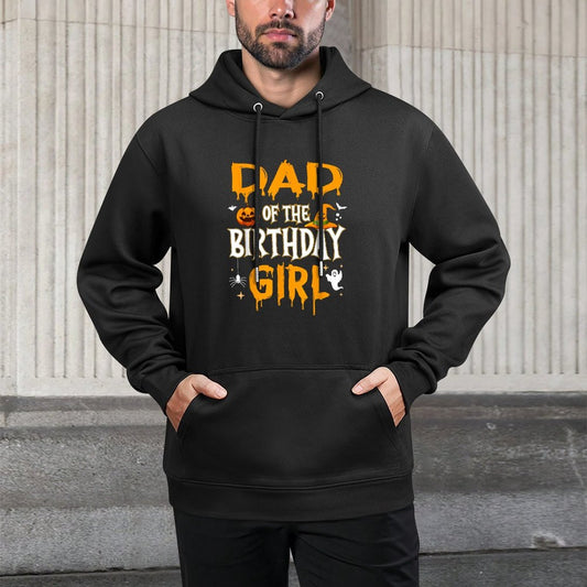 Dad of The Birthday Girl Halloween 1st Birthday Girl Kangaroo Pocket Hoodie