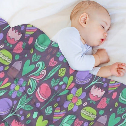 Macarons And Flowers Throw Blanket