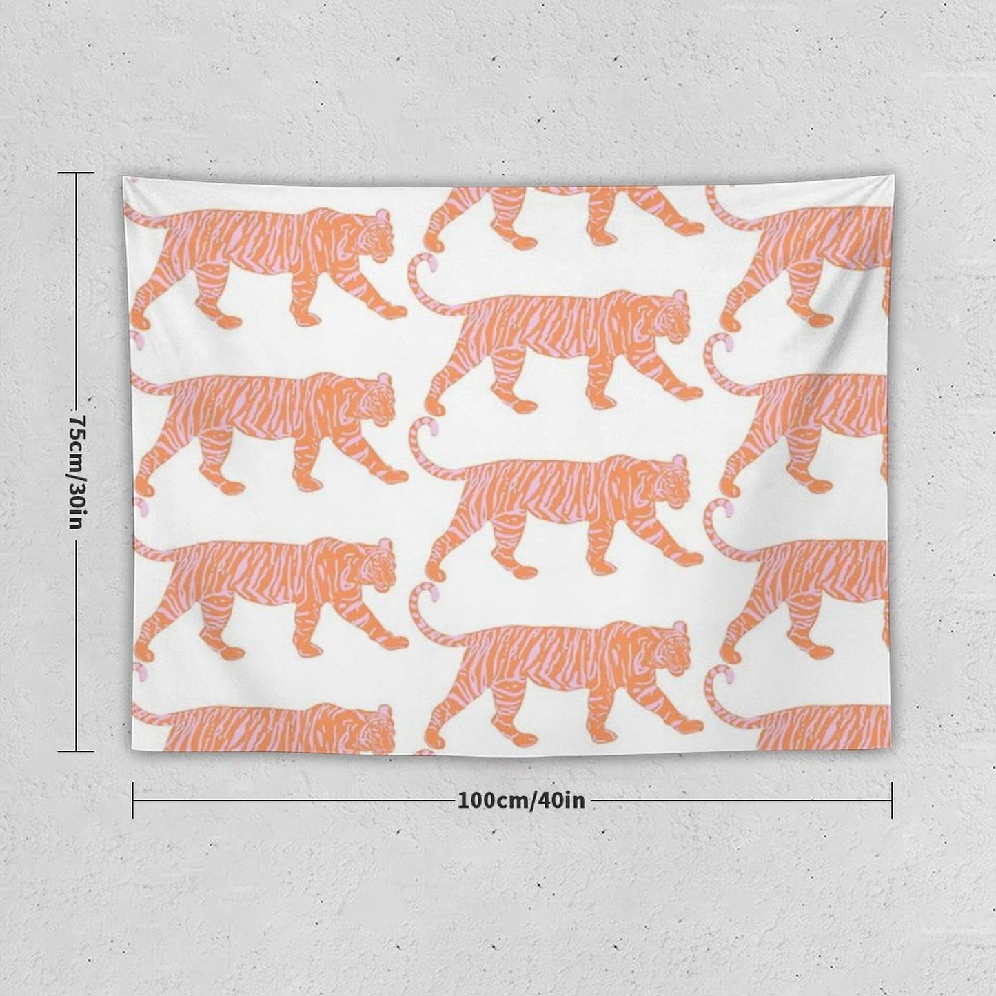 Orange And Pink Tiger Tapestry