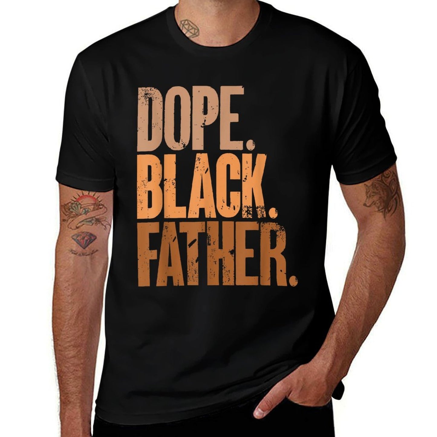 Black Dad Dope Black Father Fathers Day  Versatile T-Shirt
