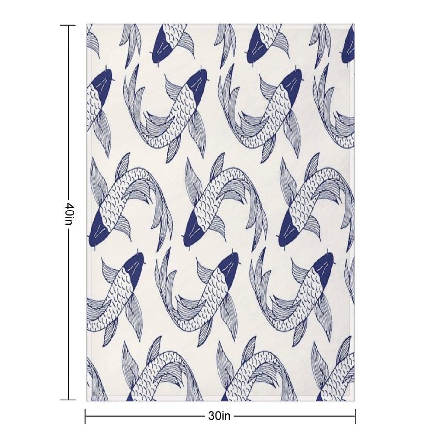 Japanese Koi Fish Pattern Throw Blanket