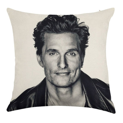 Matthew McConaughey Linen Throw Pillow Cover