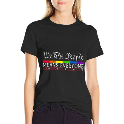 We The People Means Everyone US Constitution LGBT Pride  Polyester Blend T-Shirt