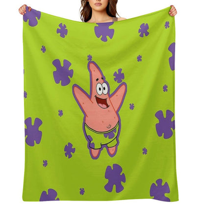 Patrick Star Pattern Throw Blanket