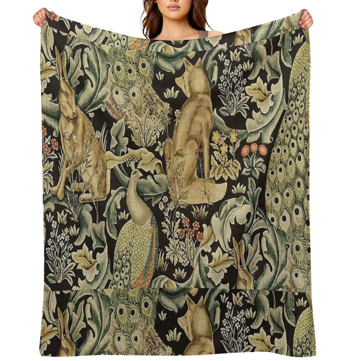 William Morris Forest Fabric Throw Blanket