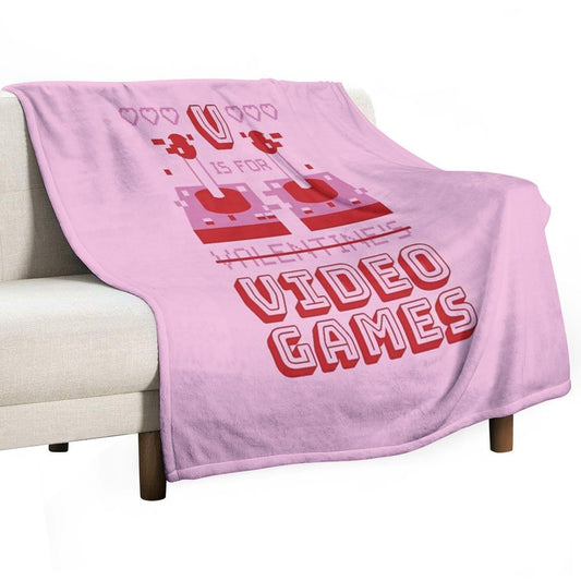 V Is For Video Games - Gaming Is My Valentine Throw Blanket