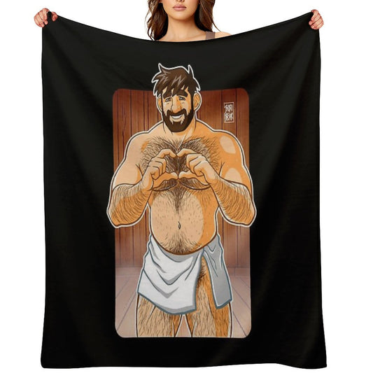 ADAM LIKES SAUNAS Throw Blanket