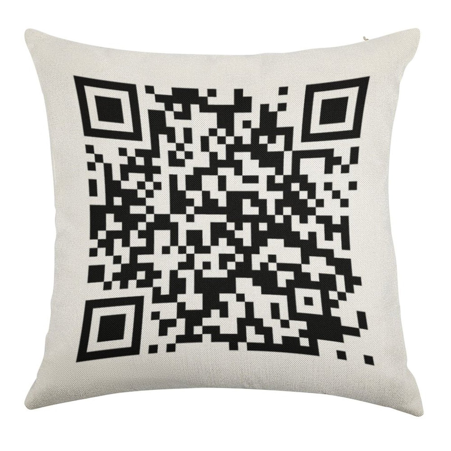 QrCode Rick Astley - Never Gonna Give You Up Linen Throw Pillow Cover