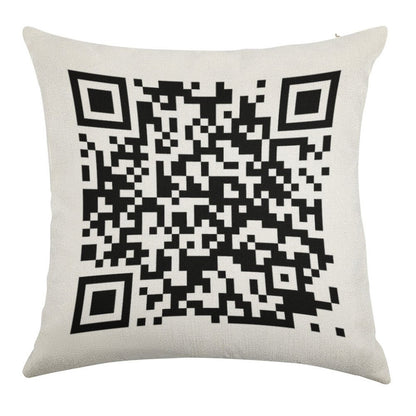 QrCode Rick Astley - Never Gonna Give You Up Linen Throw Pillow Cover