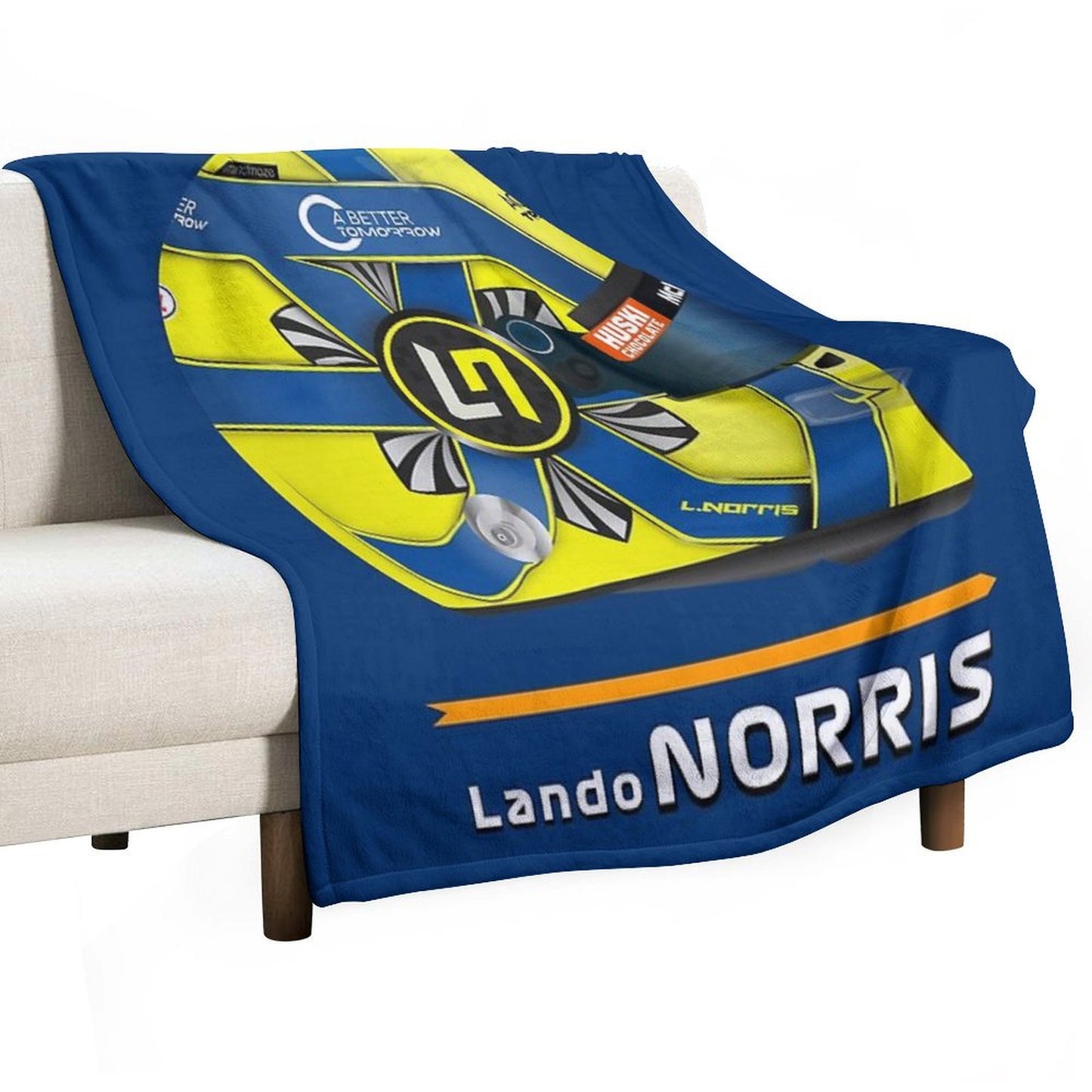 Lando Norris Helmet 2020 Graphic Throw Blanket