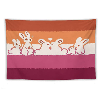 Lesbian Flag Bunnies Tapestry