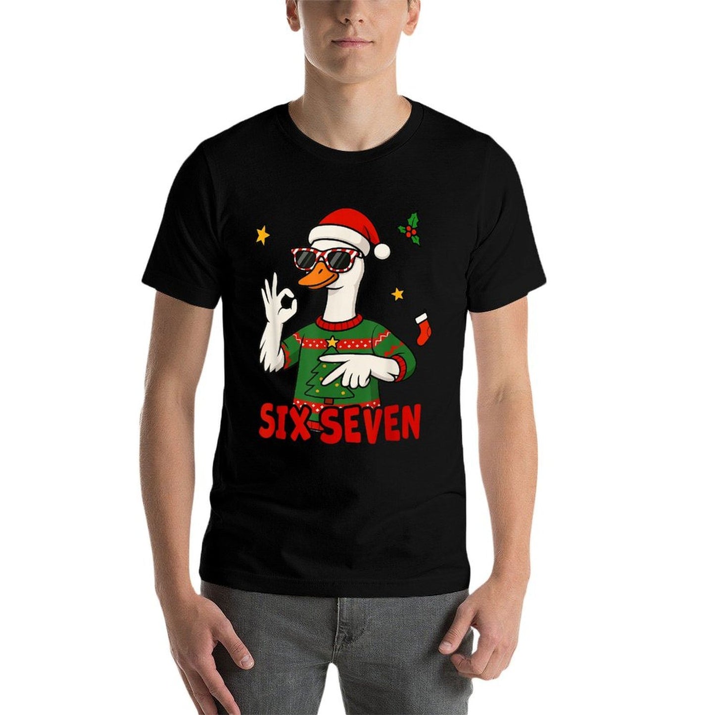 Funny Christmas Goose Six Seven 67 for Men And Women  Moisture-wicking T-Shirt