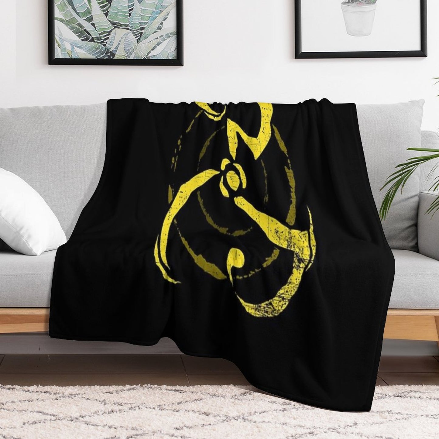 Yellow Sign - King in Yellow Throw Blanket