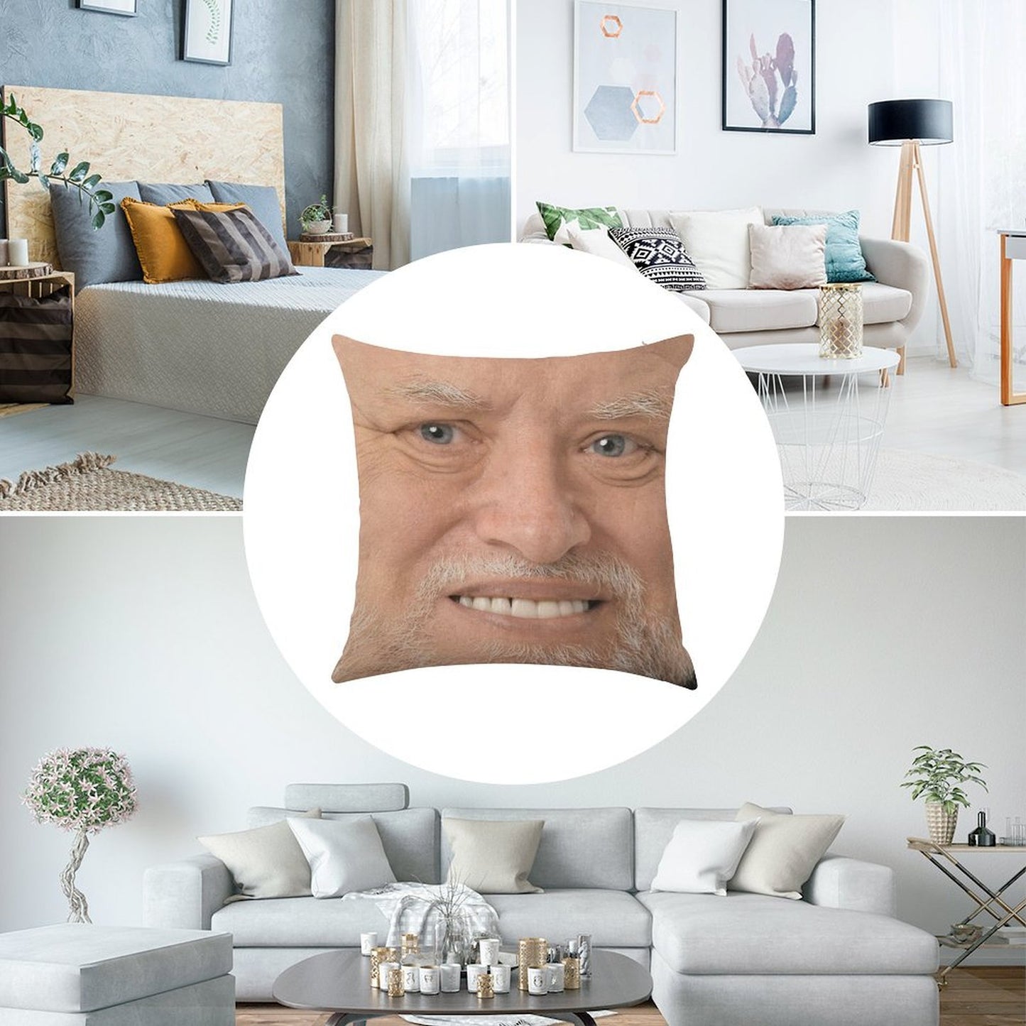 Hide The Pain Harold High Definition Linen Throw Pillow Cover