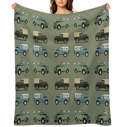 British Off Road 4x4 Vehicles Throw Blanket