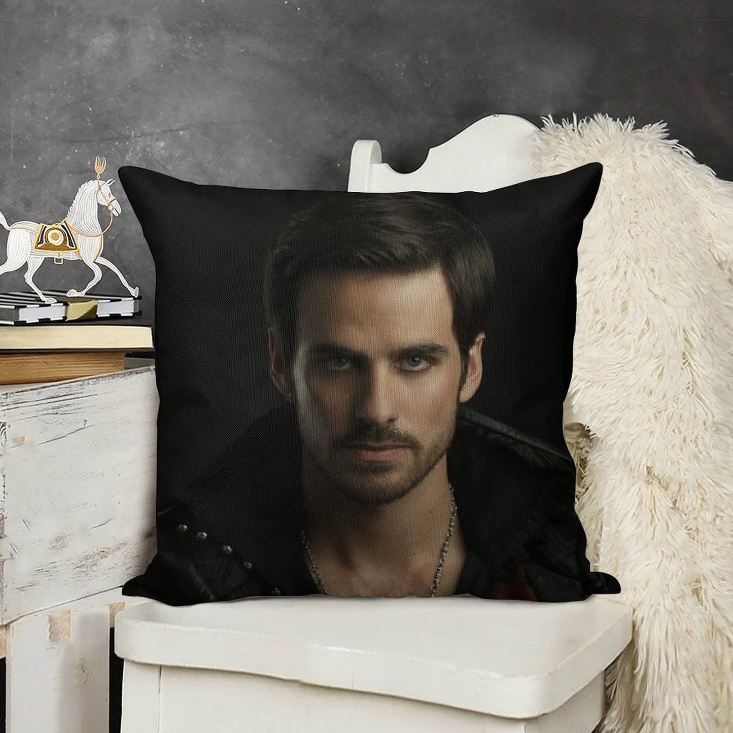 Colin O'Donoghue As Captain Hook Linen Throw Pillow Cover