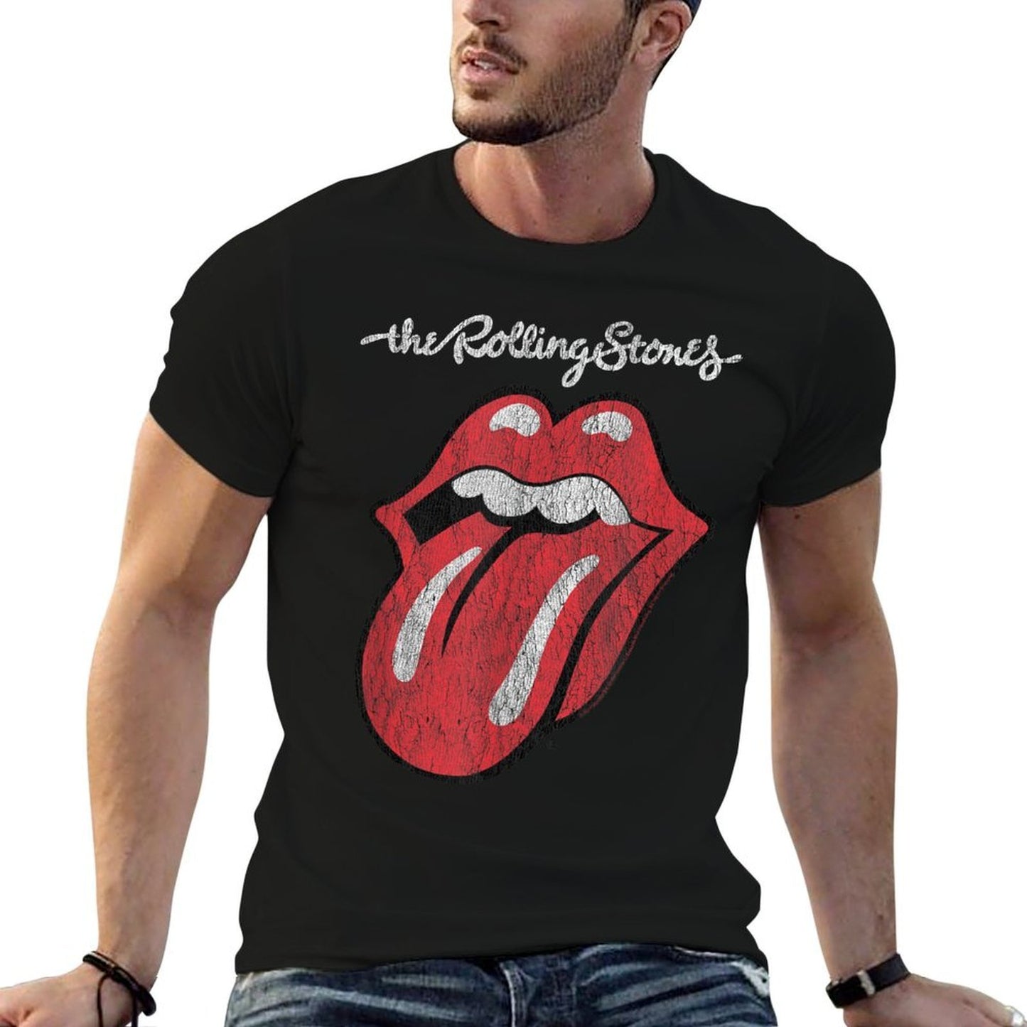 Rolling Stones Official Script Tongue  Summer-ready Fabric T-Shirt