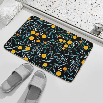 Oranges on Black Bath Mat